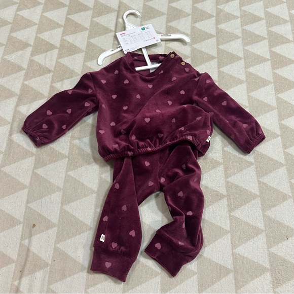 Baby Girls Huggies™ Heart 2-Piece Outfit Set - Purple - Picture 2 of 3
